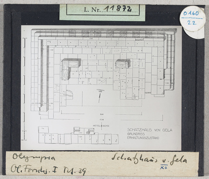 Vorschaubild Olympia: Schatzhaus von Gela, Grundriss 